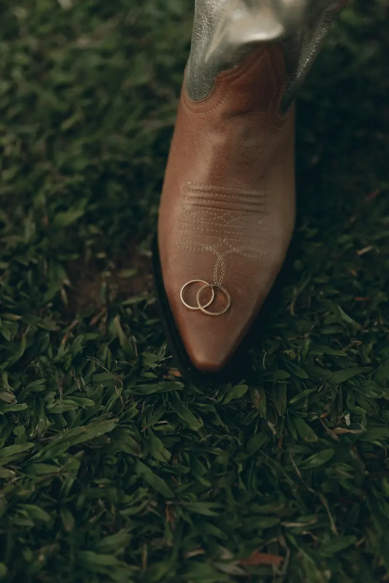 Two rings on the toe of a cowboy boot