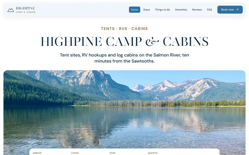 The top of the Basecamp sample page