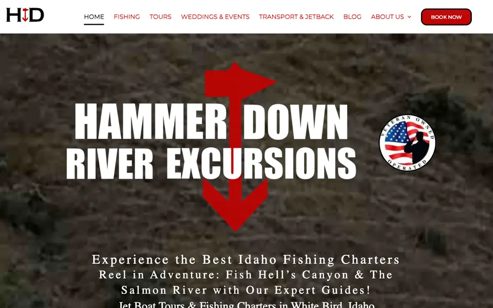 The old Hammer Down River Excursions homepage